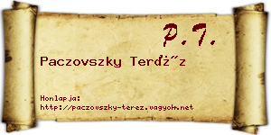 Paczovszky Teréz névjegykártya